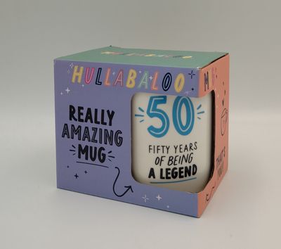Hullabaloo 50th Birthday Mug (Blue)