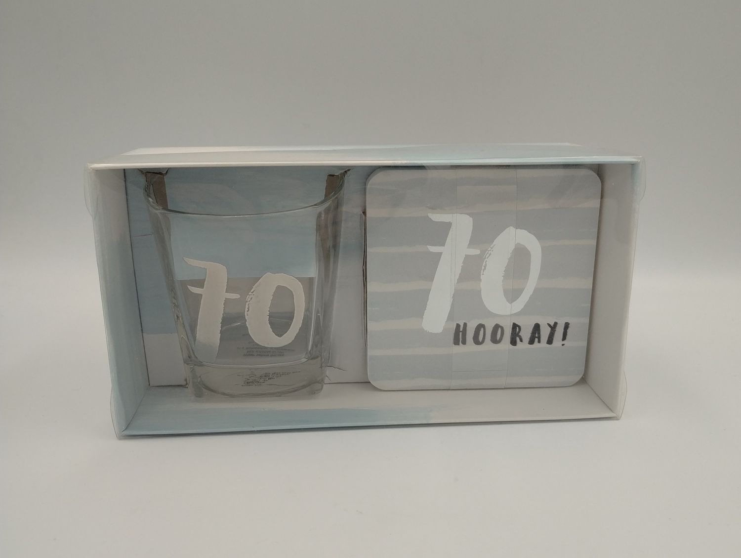 70th Glass and Coaster, Hooray