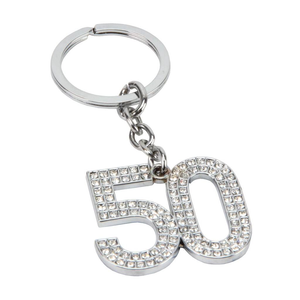 50th Birthday Cyrstal Keyring