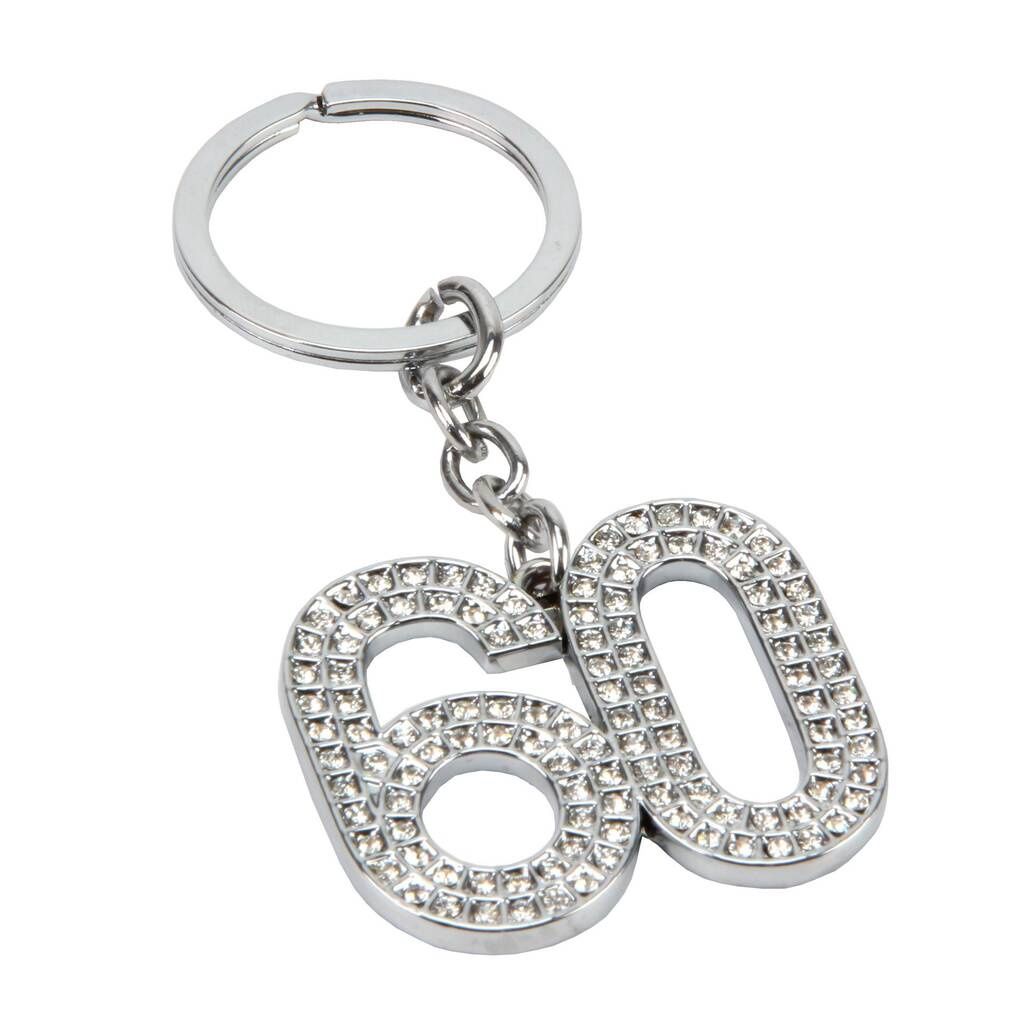60th Birthday Crystal Keyring
