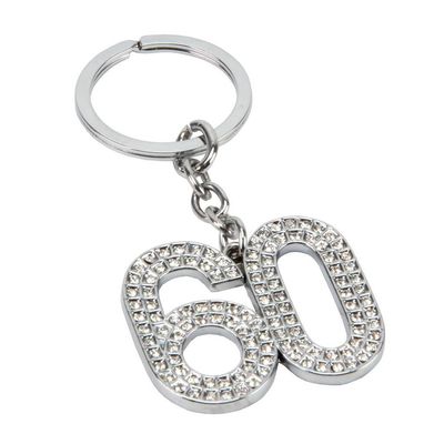 60th Birthday Crystal Keyring