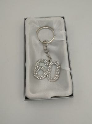 60th Birthday Crystal Keyring
