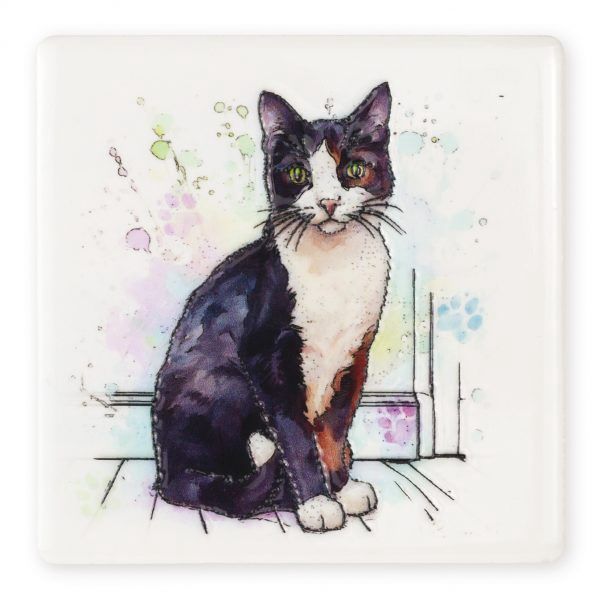 Black and White Cat Coaster