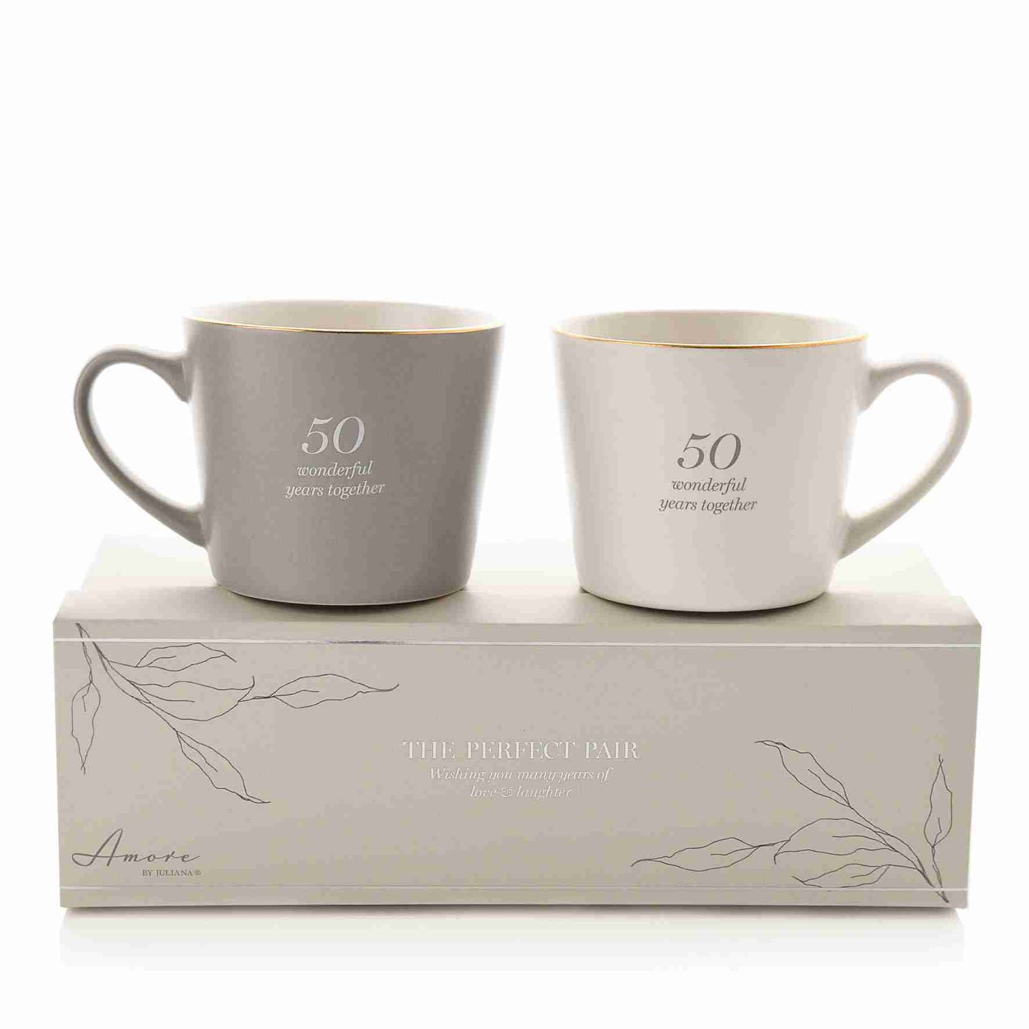 Set of 2 50th Anniversary Mugs
