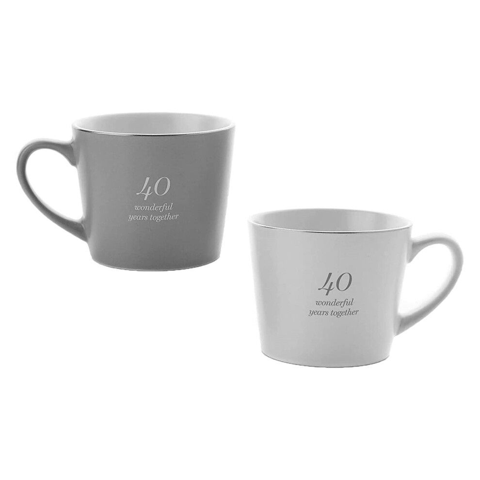 Set of 2 Mugs for 40th Wedding Anniversary