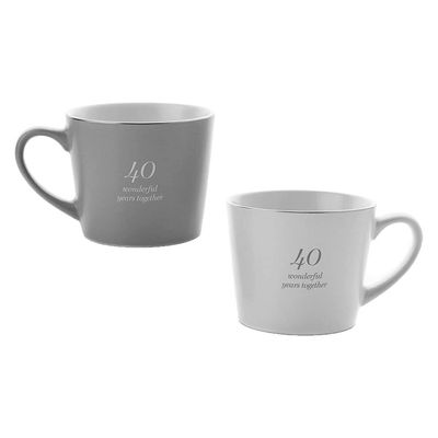 Set of 2 Mugs for 40th Wedding Anniversary