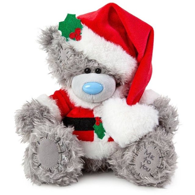 Tatty Ted Santa, with Holly