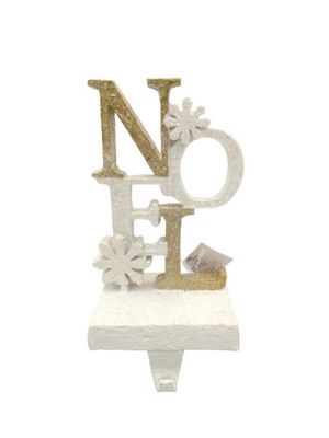 Noel Stocking Holder in White &amp; Gold