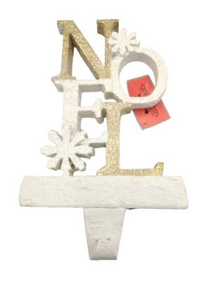 Noel Stocking Holder in White &amp; Gold