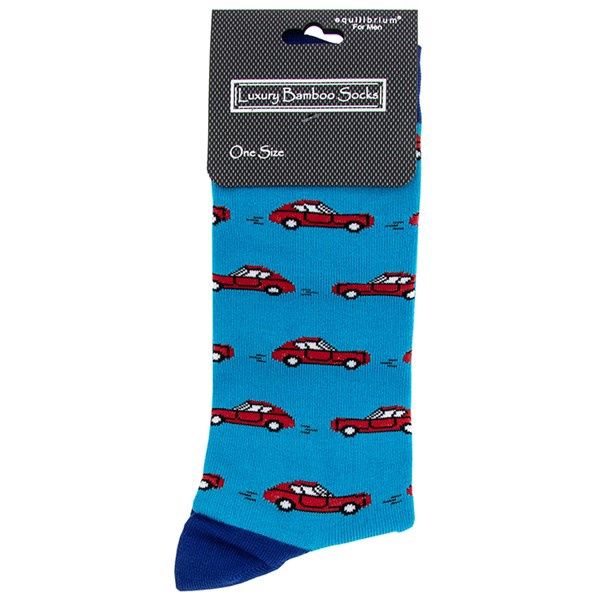 Men&#39;s Bamboo Socks Red Car