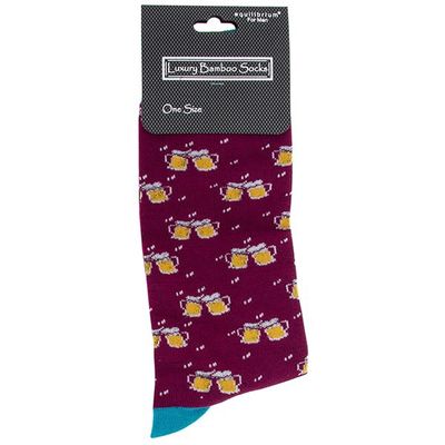 Men's Bamboo Socks Cheers Burgundy
