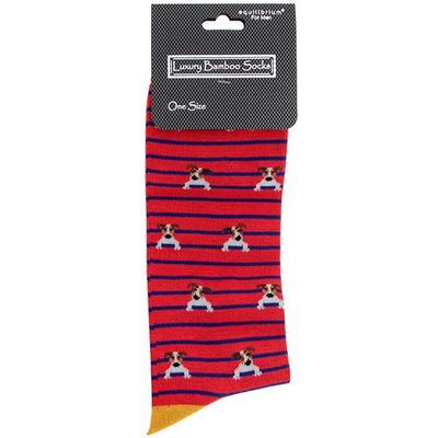 Men's Bamboo Socks Pooch Red