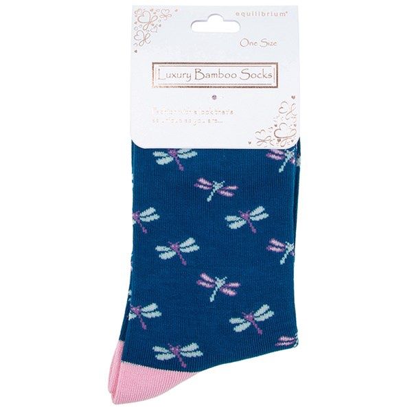 Bamboo Socks Ditsy Dragonfly Navy