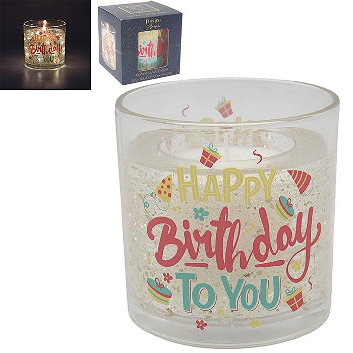 LED Gel Glass Candle Birthday