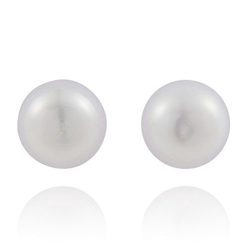 Elegant Silver Plated Freshwater Pearl Studs