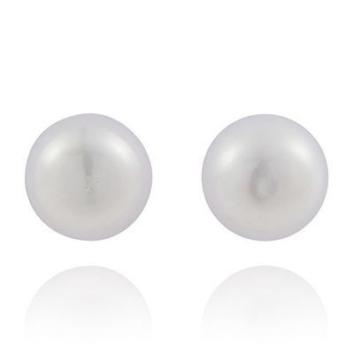 Elegant Silver Plated Freshwater Pearl Studs