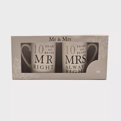10th Anniversary Mr and Mrs - Double Mug Set