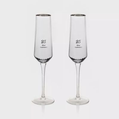 Champagne Flutes - The Perfect Pair - 25th Anniversary
