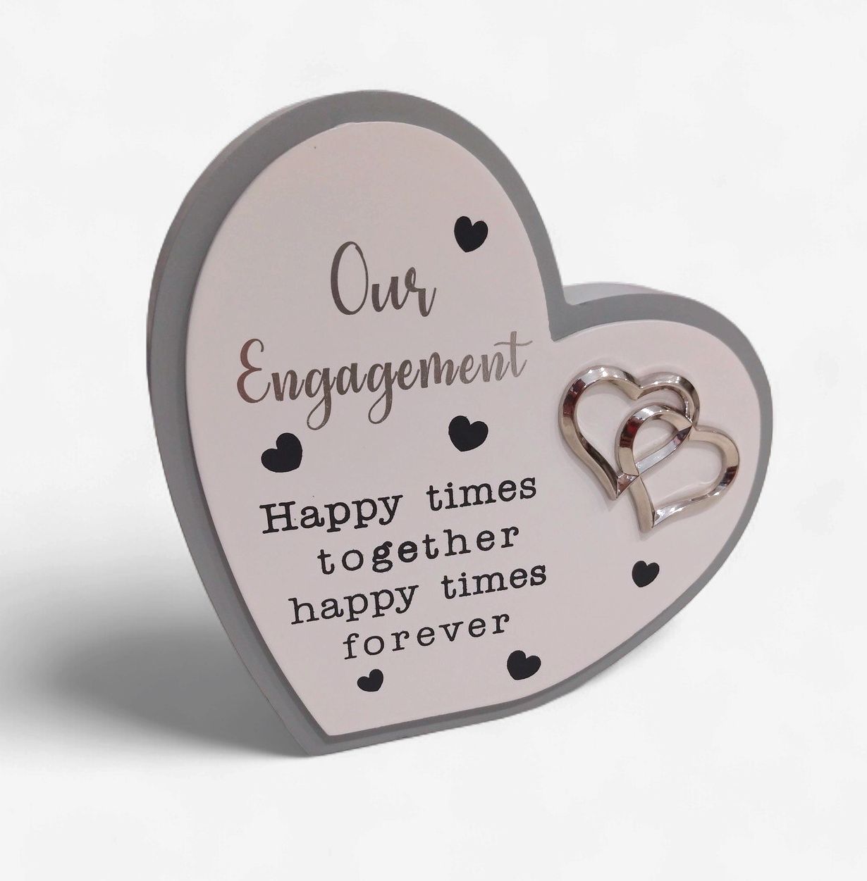 Our Engagement Heart Standing Plaque