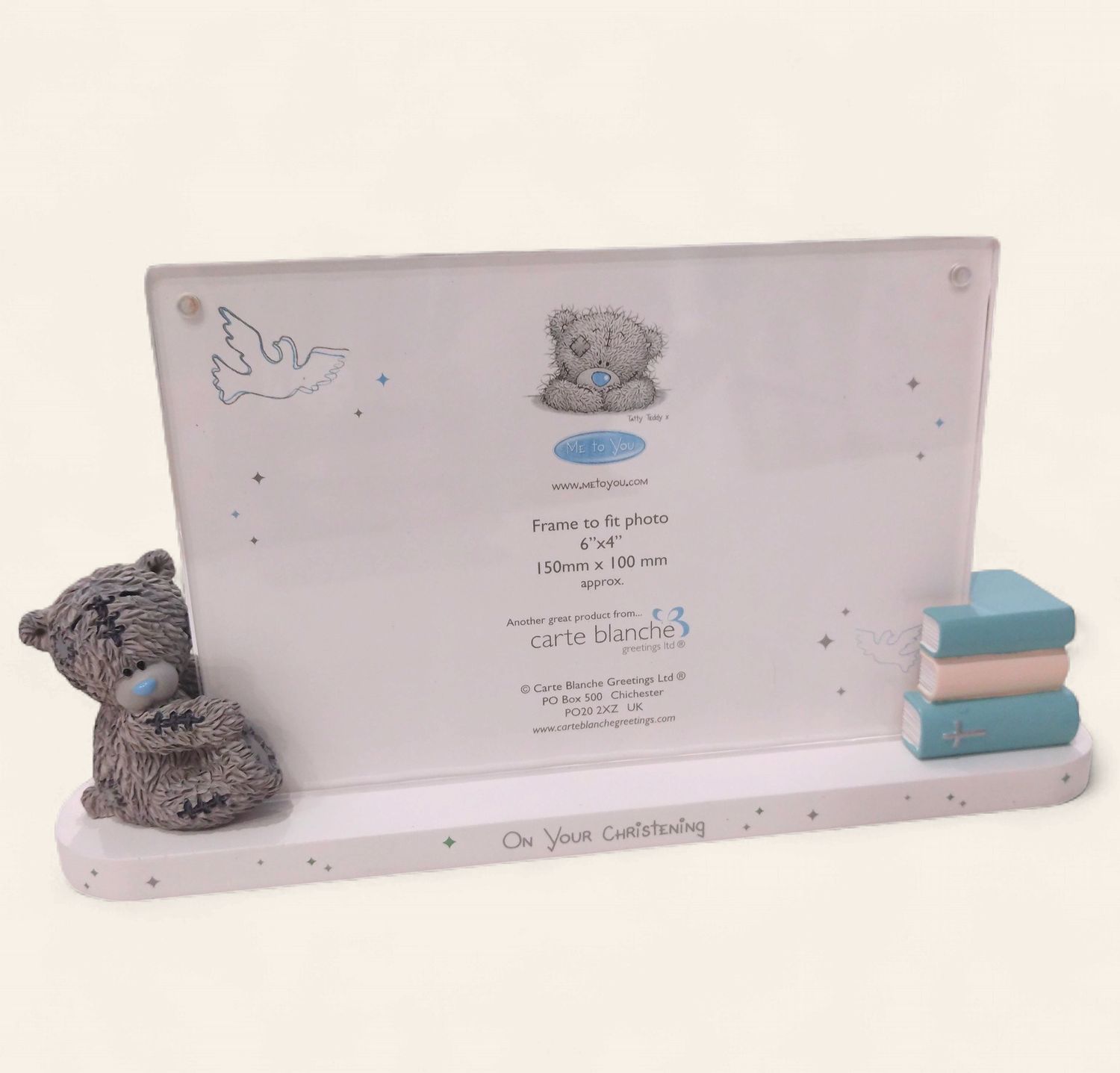 Hand Painted Frame - Tatty Teddy On Your Christening