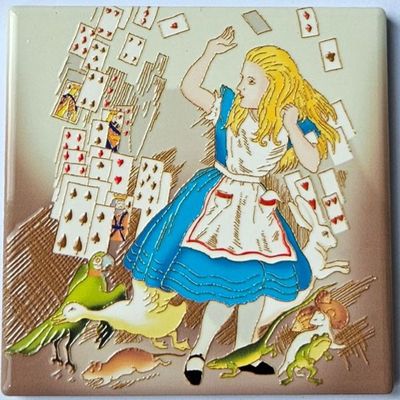 Alice and cards coaster