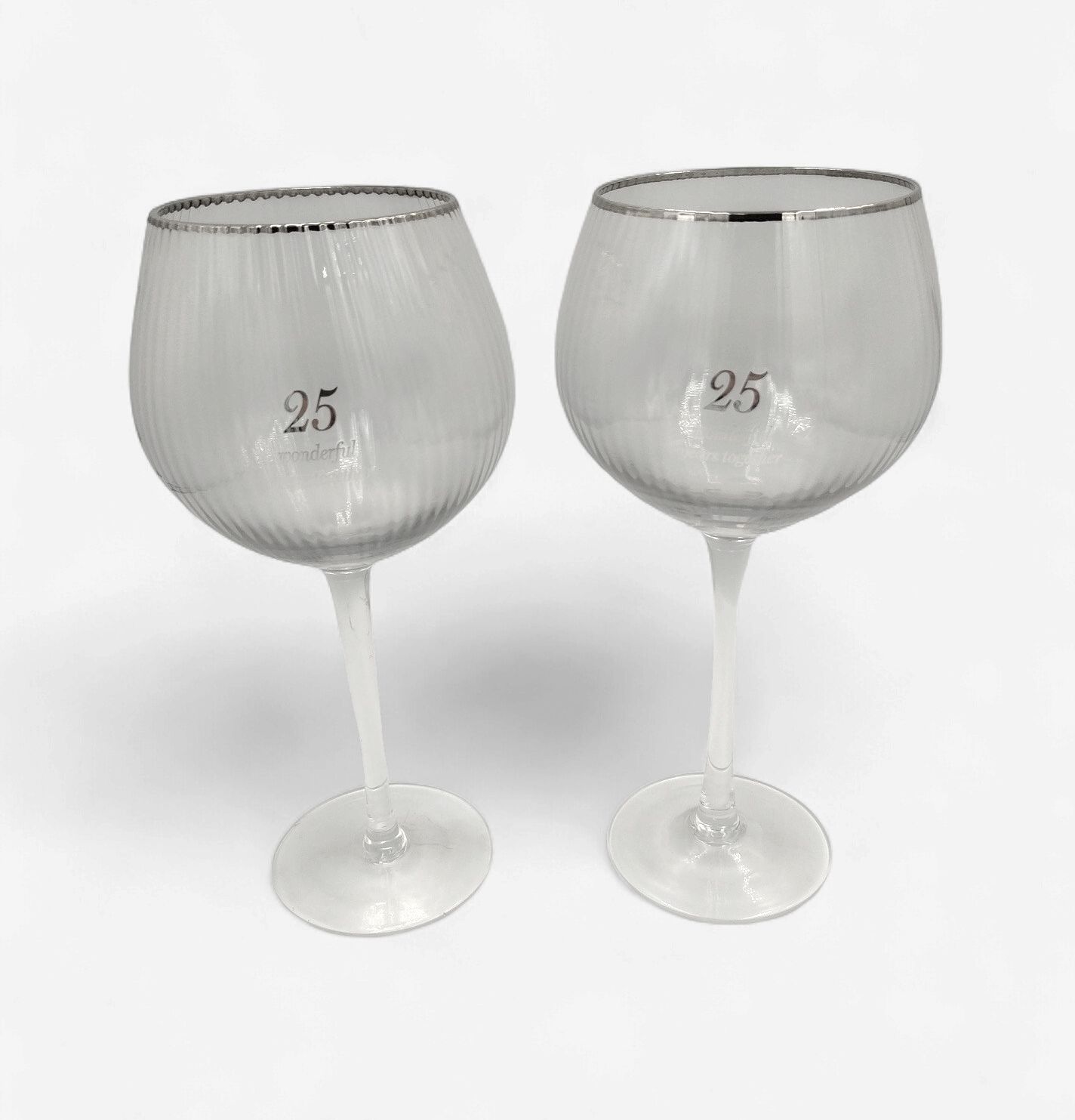 25th Anniversary Gin Glasses, by Amore