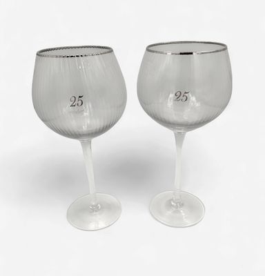25th Anniversary Gin Glasses, by Amore