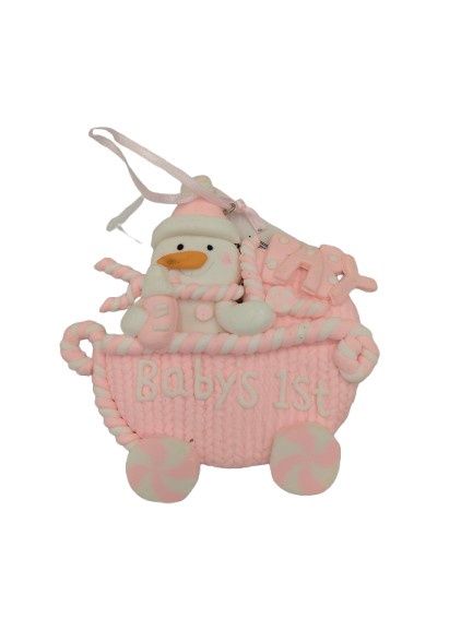 Baby's First Christmas Hanging Pram (Pink)