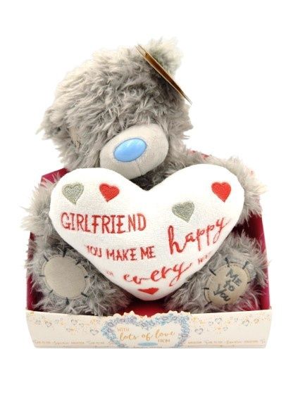 Girlfriend Tatty Ted Holding White Love Heart