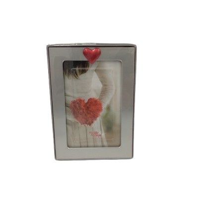 Silver Photo Frame with Red Heart