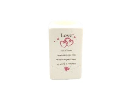 Ceramic Tealight Holder, Said with Sentiment LOVE