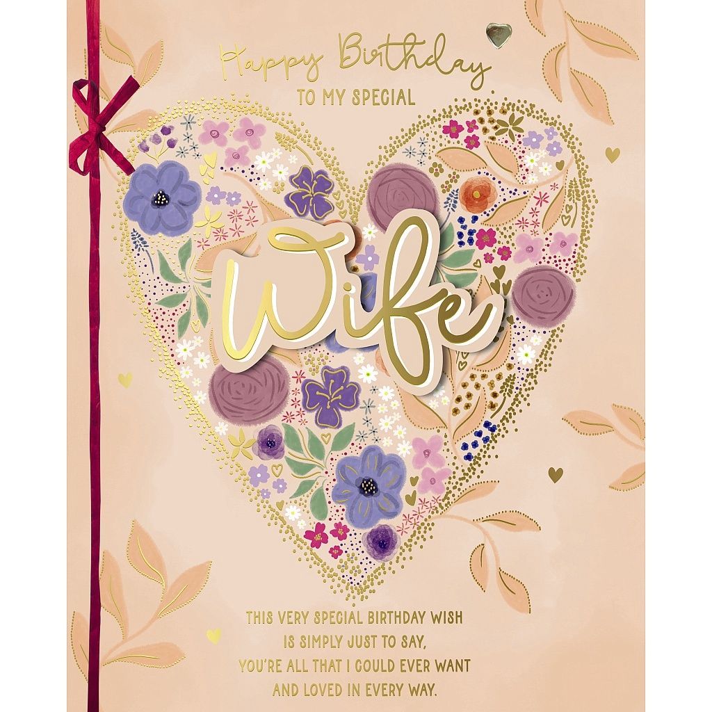 Wife Birthday Heart Of Flowers