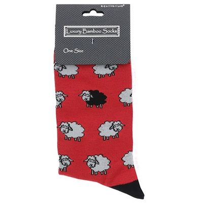 Men's Bamboo Socks  Sheep Red