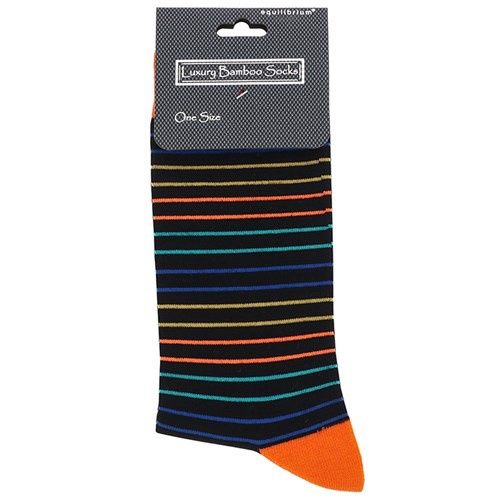 Men's Bamboo Socks  Stripe Black