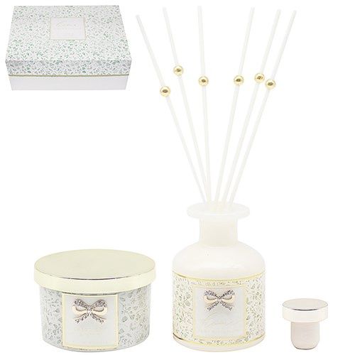 Hearts Design Candle Diffuser Set of 2 Home Green