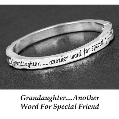 Silver Plated Hinged Bangle Grandaughter