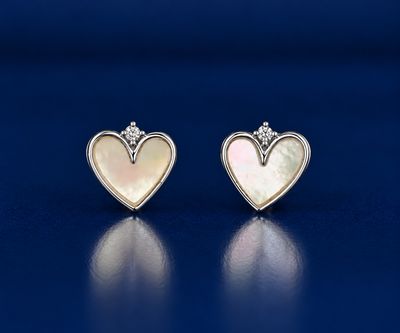 All That Sparkles Modern Silver Plated Heart Stud Earrings