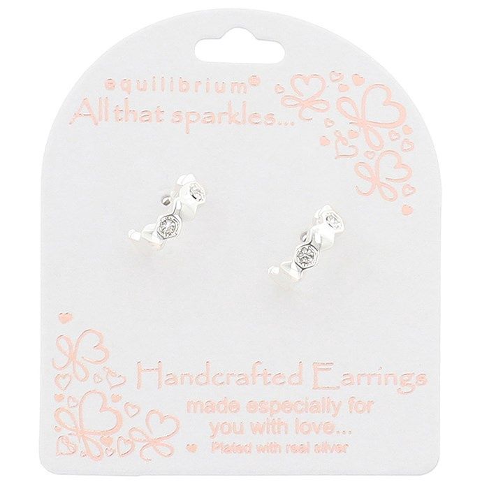 All That Sparkles Honeycomb Silver Plated Hoop Earrings