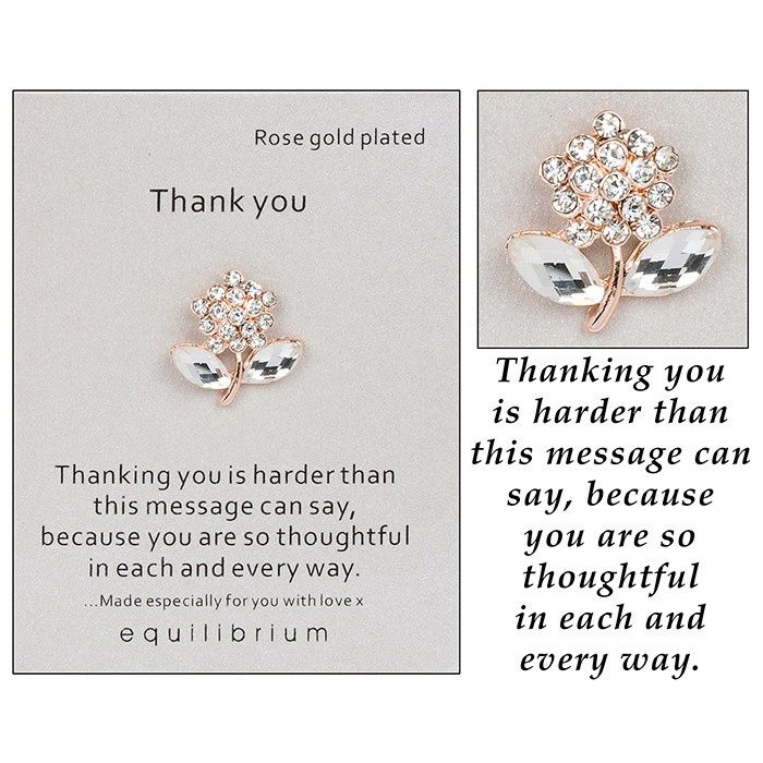 Equilibrium Sentiment Pin Brooch Thank you