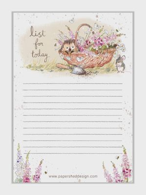 Cute Notepad - List For Today - Flower Basket