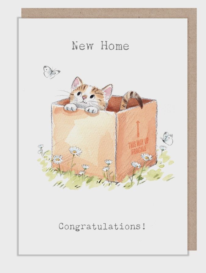 New Home Card - Cat in Box