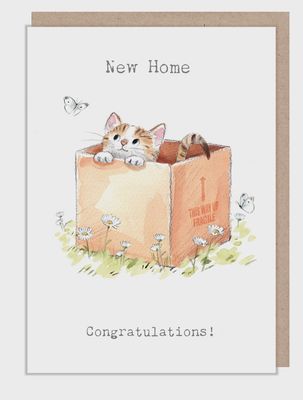 New Home Card - Cat in Box