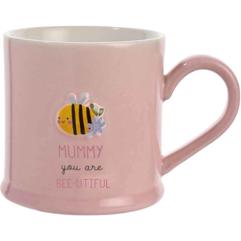 Mummy Love Life Embossed Mug, Pink