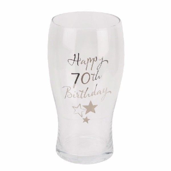 70th Birthday Pint Glass, by Juliana