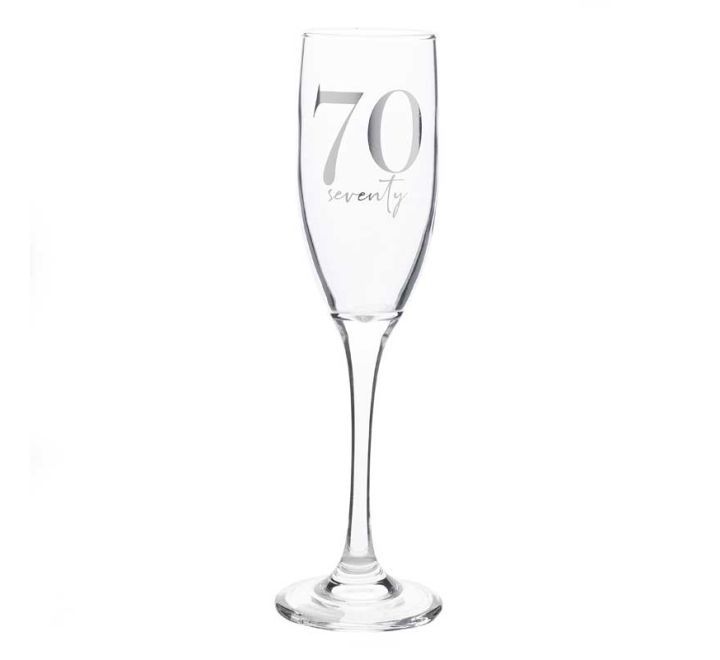 70th Birthday Champagne Flute