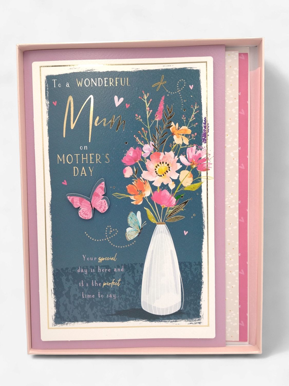 Mother's Day Boxed Card, Vase &amp; Butterfly