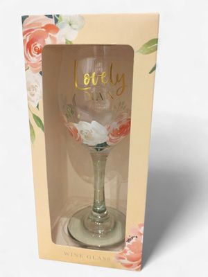 Lovely Nan Floral Wine Glass
