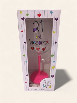 21 and Awesome Wine Glass