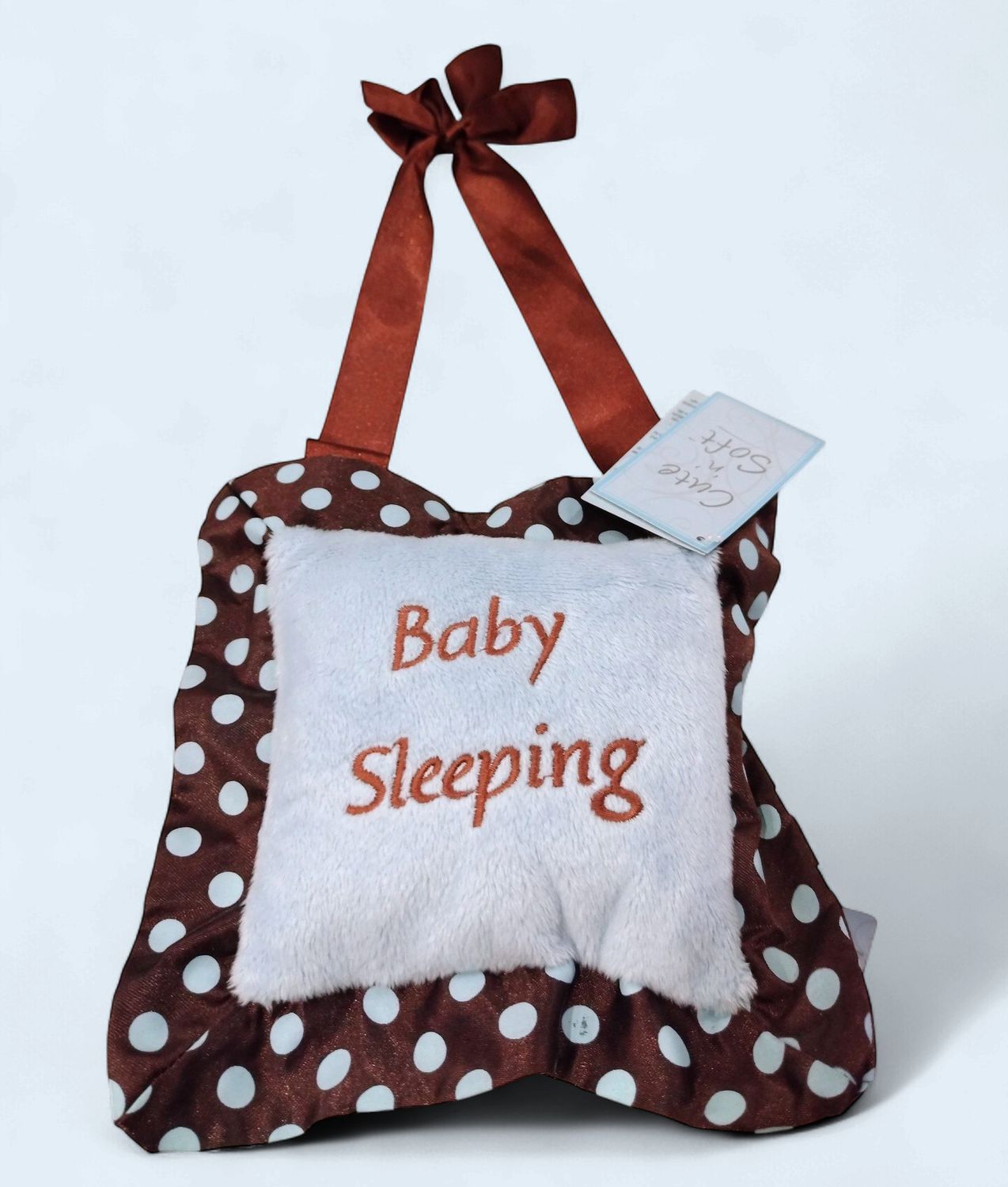 Cute 'n'  Soft Baby Sleeping Pillow (Blue/Brown)