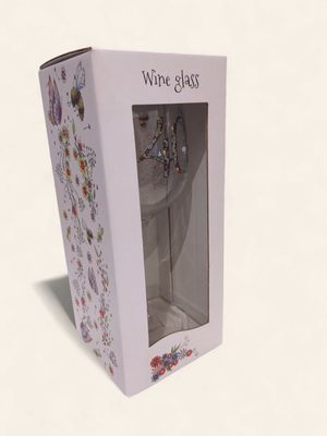 Doodleicious Art 40th Wine Glass